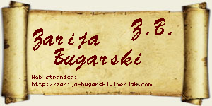 Zarija Bugarski vizit kartica